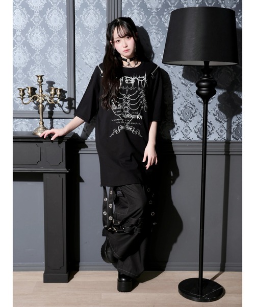 NOEMIE(ノエミー)の「肩ZIPアバラプリントTシャツ(Tシャツ/カットソー・レディース・ブラック/オフホワイト/ブルー系その他・M)」の13枚目の写真