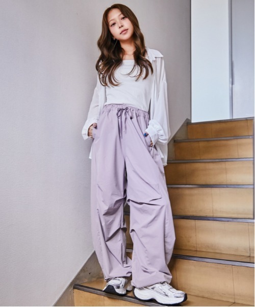 GORGE(ゴージ)の「《バレルタック》ワイドパンツ/モード×リラックス/春夏/全3色(その他パンツ・レディース・チャコール/パープル/ブラック・F)」の6枚目の写真