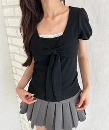 リボンデザインレイヤードTシャツ