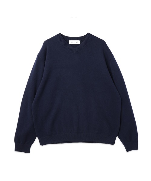 CULLNI(クルニ)の「Super 180s Fine Merino Wool Minimal V-Neck Knit Pullover(ニット/セーター・メンズ・チャコール/ダークネイビー/ブラック/グレー・1)」の11枚目の写真