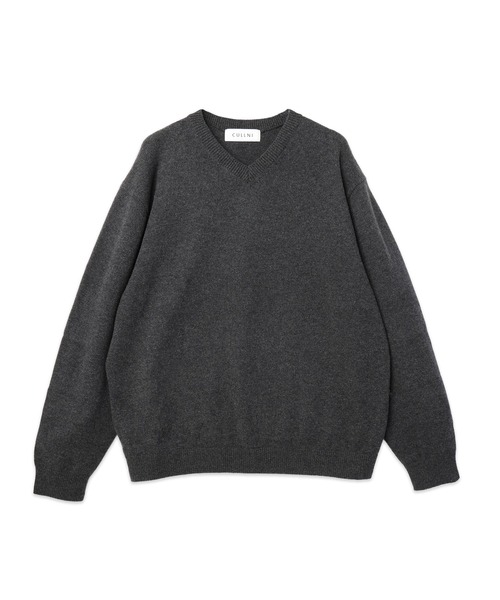 CULLNI(クルニ)の「Super 180s Fine Merino Wool Minimal V-Neck Knit Pullover(ニット/セーター・メンズ・チャコール/ダークネイビー/ブラック/グレー・1)」の14枚目の写真