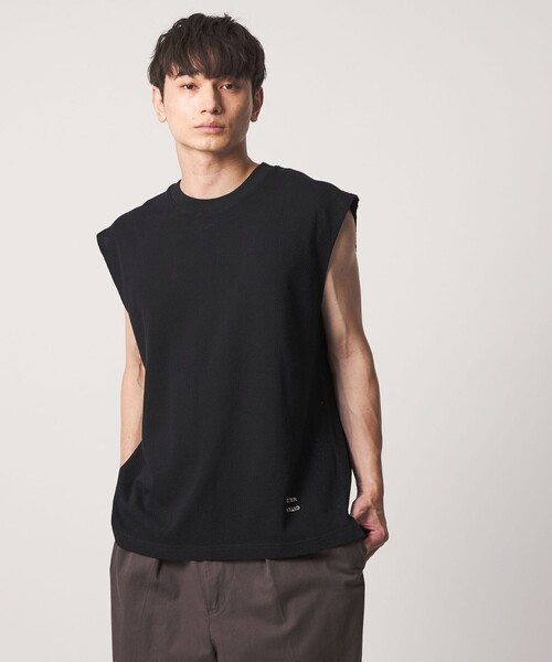 CITEN(シテン)の「<CITEN>コットンメッシュスリーブレスT(タンクトップ・メンズ・ホワイト/ブラック・L/M)」の2枚目の写真
