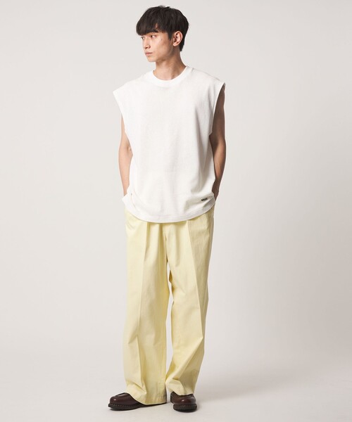 CITEN(シテン)の「<CITEN>コットンメッシュスリーブレスT(タンクトップ・メンズ・ホワイト/ブラック・L/M)」の4枚目の写真