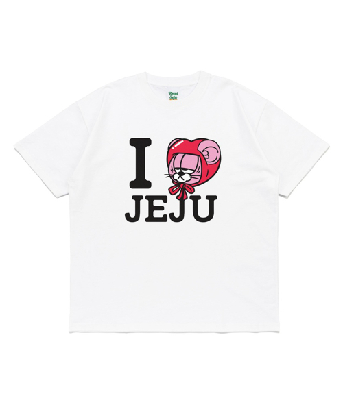 BERNI(ベルニ)の「ジェジュアイラブ半袖Tシャツ(ホワイト)(Tシャツ/カットソー・レディース・その他・2XL/LARGE/SMALL/MEDIUM/X-LARGE)」の1枚目の写真