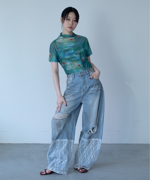VACANCY(ヴァカンシー)の「フィルフィガーエアロプリーツシアートップス(Tシャツ/カットソー・レディース・グリーン・FREE)」の17枚目の写真