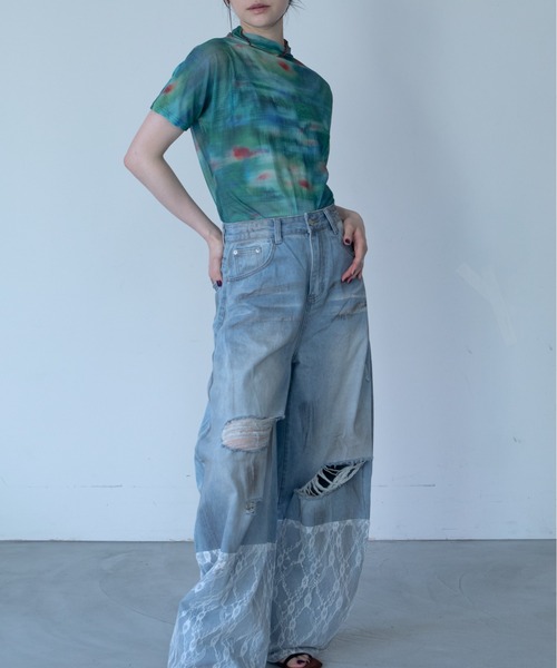 VACANCY(ヴァカンシー)の「フィルフィガーエアロプリーツシアートップス(Tシャツ/カットソー・レディース・グリーン・FREE)」の16枚目の写真