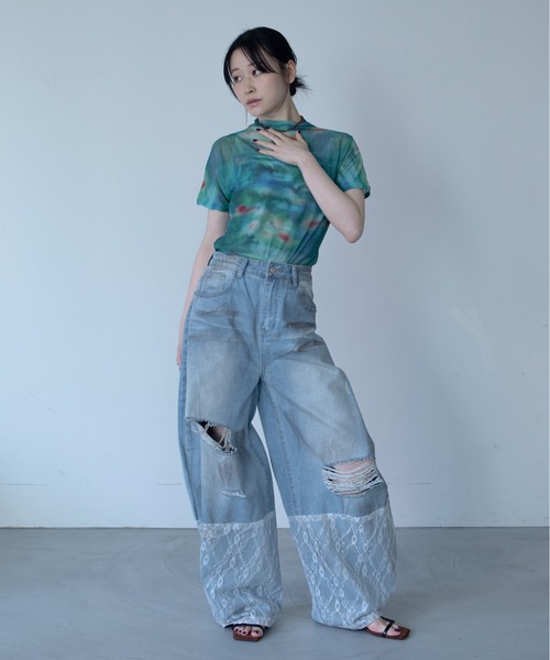VACANCY(ヴァカンシー)の「フィルフィガーエアロプリーツシアートップス(Tシャツ/カットソー・レディース・グリーン・FREE)」の18枚目の写真