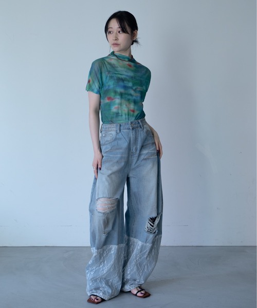 VACANCY(ヴァカンシー)の「フィルフィガーエアロプリーツシアートップス(Tシャツ/カットソー・レディース・グリーン・FREE)」の19枚目の写真
