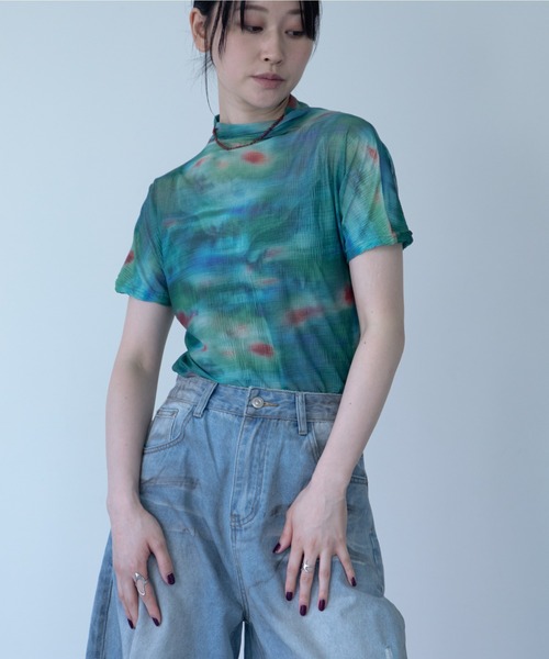 VACANCY(ヴァカンシー)の「フィルフィガーエアロプリーツシアートップス(Tシャツ/カットソー・レディース・グリーン・FREE)」の7枚目の写真