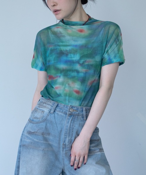 VACANCY(ヴァカンシー)の「フィルフィガーエアロプリーツシアートップス(Tシャツ/カットソー・レディース・グリーン・FREE)」の5枚目の写真