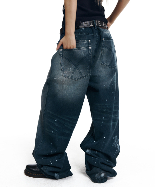 AAKAM(アーカム)の「Splatter Painted Denim Pants (Blue)(デニムパンツ・レディース・その他・1/2)」の5枚目の写真