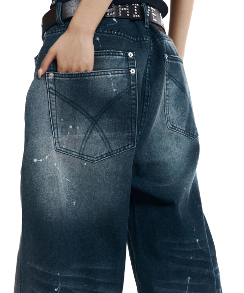 AAKAM(アーカム)の「Splatter Painted Denim Pants (Blue)(デニムパンツ・レディース・その他・1/2)」の6枚目の写真