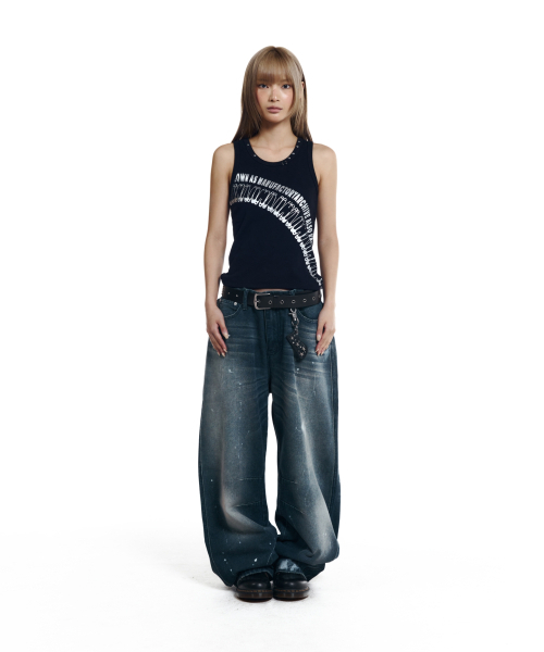 AAKAM(アーカム)の「Splatter Painted Denim Pants (Blue)(デニムパンツ・レディース・その他・1/2)」の7枚目の写真