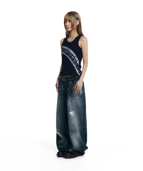 AAKAM(アーカム)の「Splatter Painted Denim Pants (Blue)(デニムパンツ・レディース・その他・1/2)」の8枚目の写真