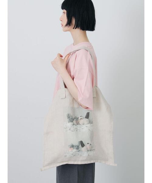 TSUHARU by Samansa Mos2(ツハルバイサマンサモスモス)の「【さて×TSUHARU】フォト柄プリントバッグ(ハンドバッグ・レディース・ベージュ・F)」の5枚目の写真