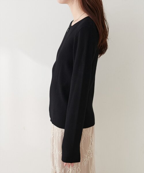 natural couture（ナチュラルクチュール）の「Wジップカーディガン（カーディガン/ボレロ・レディース・ブラック/ピンク/サックスブルー/ブラウン/ライトベージュ/オフホワイト・FREE）」の17枚目の写真