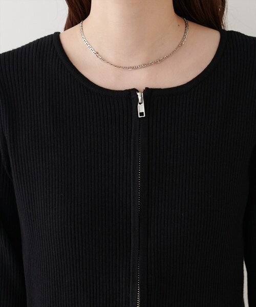 natural couture（ナチュラルクチュール）の「Wジップカーディガン（カーディガン/ボレロ・レディース・ブラック/ピンク/サックスブルー/ブラウン/ライトベージュ/オフホワイト・FREE）」の19枚目の写真