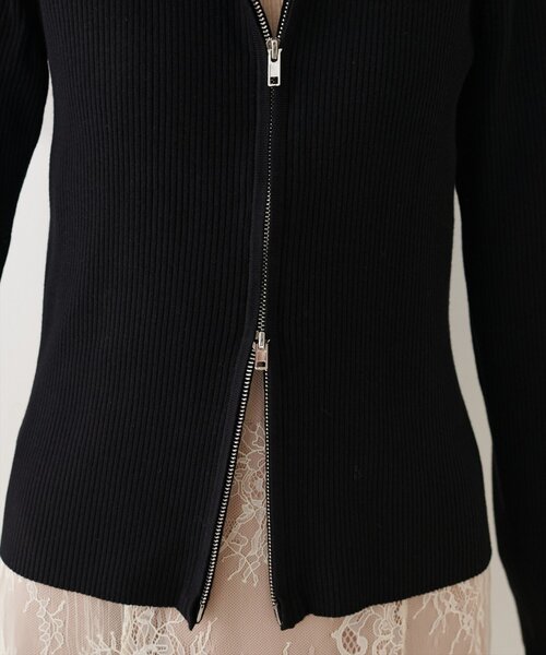 natural couture（ナチュラルクチュール）の「Wジップカーディガン（カーディガン/ボレロ・レディース・ブラック/ピンク/サックスブルー/ブラウン/ライトベージュ/オフホワイト・FREE）」の21枚目の写真