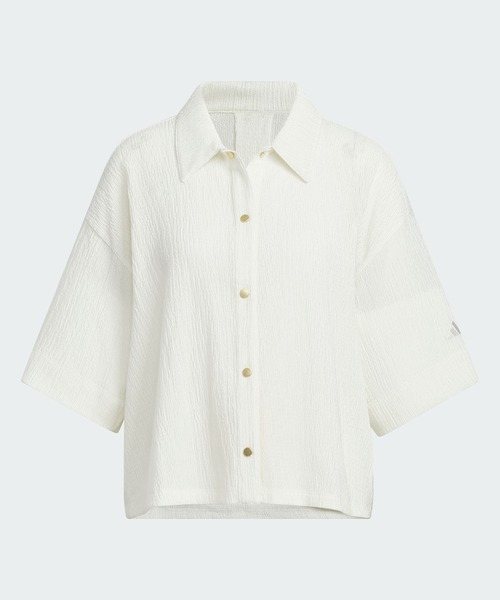 adidas(アディダス)の「ソフトリュクス シアー ルーズフィット 襟付き 半袖シャツ / アディダス adidas(Tシャツ/カットソー・レディース・ホワイト・XX-LARGE/LARGE/MEDIUM/SMALL/X-LARGE/X-SMALL)」の6枚目の写真