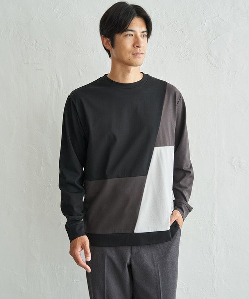 ikka（イッカ）の「【吸水速乾】ブロックスドライトレーナーロンT【MonoMax × 小泉孝太郎】【親子コーデ】（Tシャツ/カットソー・メンズ・ブラック/ネイビー/ホワイト/ワイン・M/XL/L/S）」の3枚目の写真
