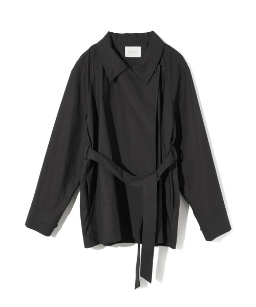 MIDIUMISOLID(ミディウミソリッド)の「MIDIUMISOLID for Ladies ラップトレンチシャツ(シャツ/ブラウス・レディース・ネイビー/ベージュ・FREE)」の2枚目の写真