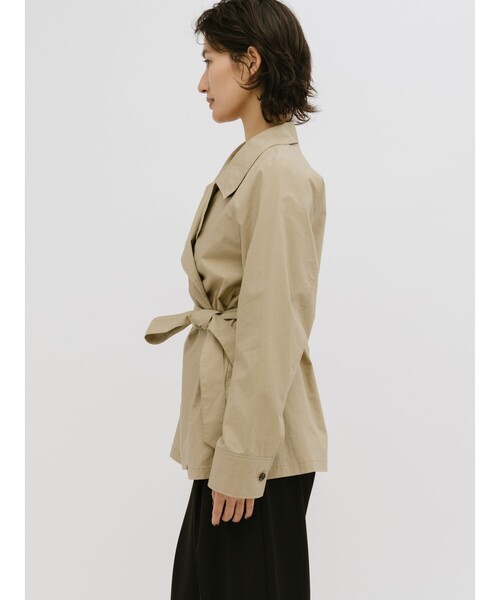 MIDIUMISOLID(ミディウミソリッド)の「MIDIUMISOLID for Ladies ラップトレンチシャツ(シャツ/ブラウス・レディース・ネイビー/ベージュ・FREE)」の7枚目の写真