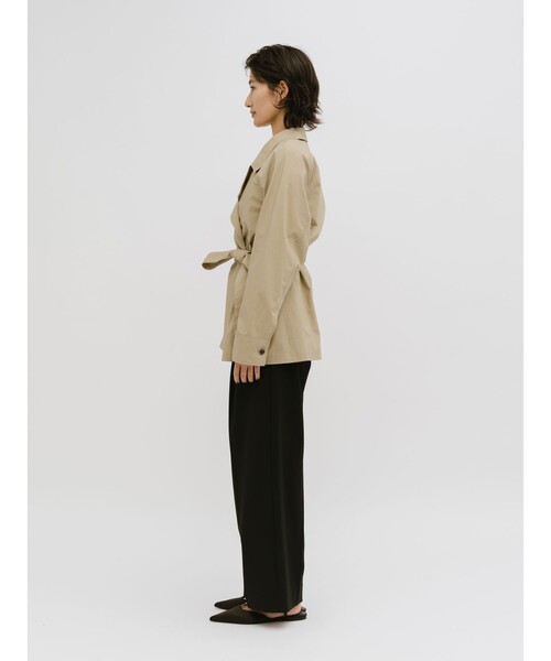 MIDIUMISOLID(ミディウミソリッド)の「MIDIUMISOLID for Ladies ラップトレンチシャツ(シャツ/ブラウス・レディース・ネイビー/ベージュ・FREE)」の3枚目の写真