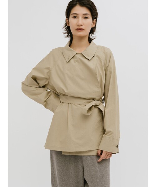 MIDIUMISOLID(ミディウミソリッド)の「MIDIUMISOLID for Ladies ラップトレンチシャツ(シャツ/ブラウス・レディース・ネイビー/ベージュ・FREE)」の21枚目の写真