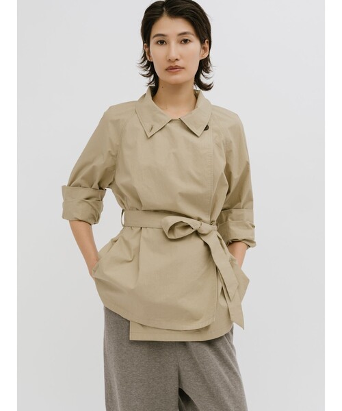 MIDIUMISOLID(ミディウミソリッド)の「MIDIUMISOLID for Ladies ラップトレンチシャツ(シャツ/ブラウス・レディース・ネイビー/ベージュ・FREE)」の20枚目の写真