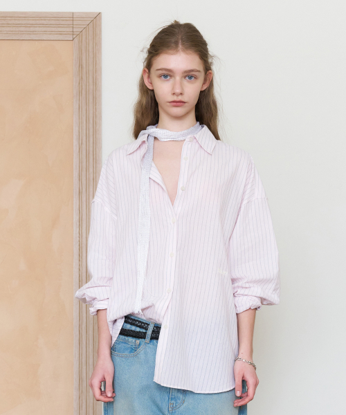 TTUDEMENT（トュードメント）の「STRIPED SUMMER OVERSHIRT_PINK（シャツ/ブラウス・レディース・その他・FREE）」の2枚目の写真