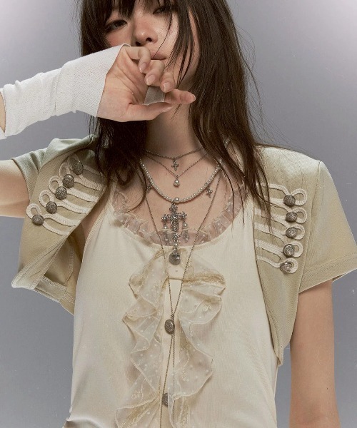 Cest Nous(セヌー)の「【Cest Nous】Napoleon dress / 【セヌー】ナポレオンレースフリルワンピース(ワンピース・レディース・ベージュ/ブラック・S/M)」の14枚目の写真