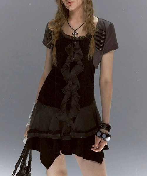 Cest Nous(セヌー)の「【Cest Nous】Napoleon dress / 【セヌー】ナポレオンレースフリルワンピース(ワンピース・レディース・ベージュ/ブラック・S/M)」の8枚目の写真