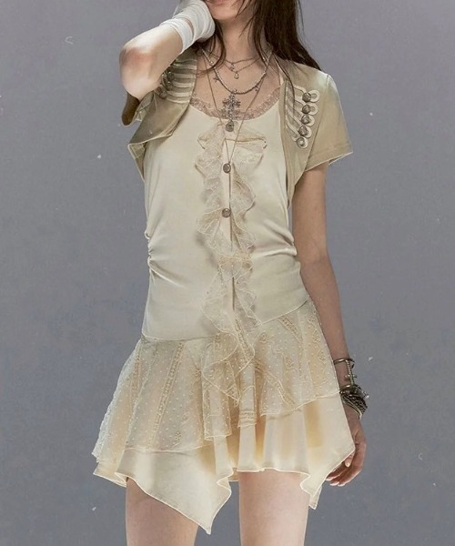 Cest Nous(セヌー)の「【Cest Nous】Napoleon dress / 【セヌー】ナポレオンレースフリルワンピース(ワンピース・レディース・ベージュ/ブラック・S/M)」の17枚目の写真