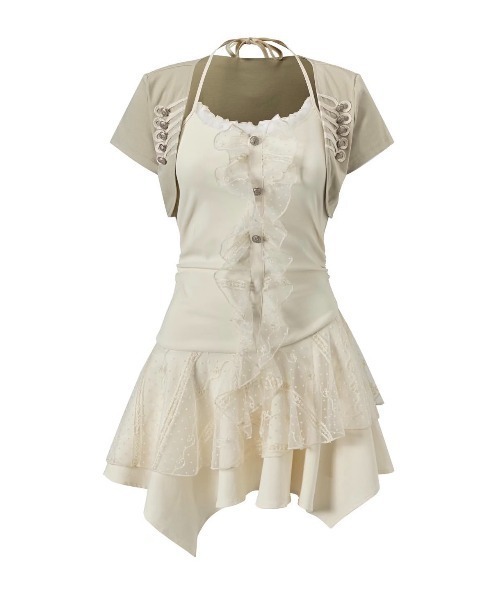 Cest Nous(セヌー)の「【Cest Nous】Napoleon dress / 【セヌー】ナポレオンレースフリルワンピース(ワンピース・レディース・ベージュ/ブラック・S/M)」の19枚目の写真