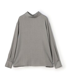 セルロースツイルプラッド ハイネックブラウス