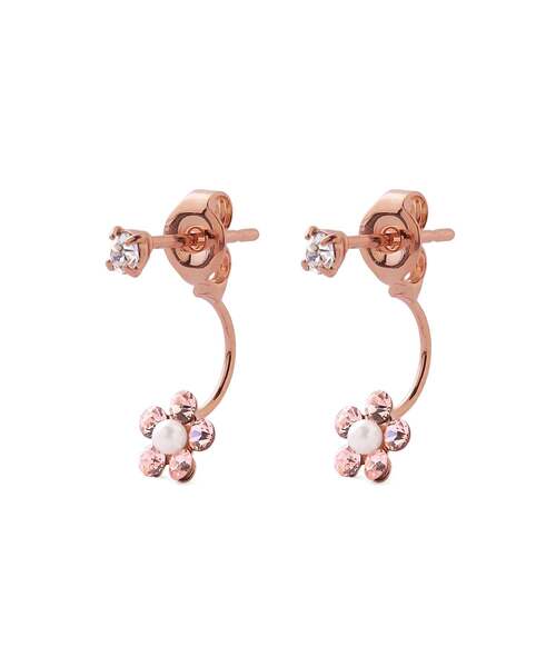 ANEMONE（アネモネ）の「ビジュー×フラワーバックキャッチピアス（ピアス（両耳用）・レディース・シルバー/ピンク/ホワイト/ブラック・FREE）」の3枚目の写真