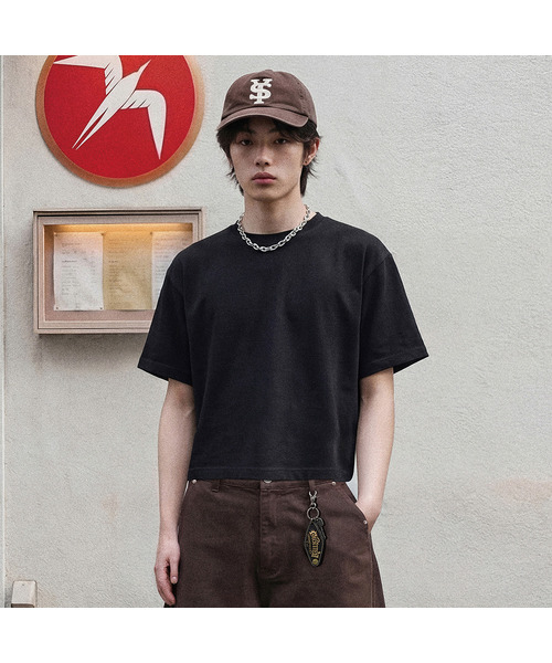 ANOLORCODE（アノローコード）の「ソリッドクロップ半袖Tシャツ (3色)（Tシャツ/カットソー・レディース・ブラック/ホワイト/ライトグレー・X-LARGE/LARGE/MEDIUM）」の2枚目の写真