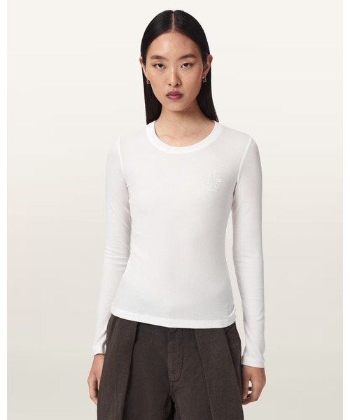 ALLSAINTS(オールセインツ)の「RINA HAVEN LS TEE | RINA HAVEN 長袖 Tシャツ(Tシャツ/カットソー・レディース・ホワイト・XS/M)」の1枚目の写真
