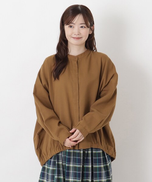 one'sterrace(ワンズテラス)の「麻混裾ギャザー ワイドシャツ(シャツ/ブラウス・レディース・その他/イエロー系9/アイボリー系8・02)」の3枚目の写真