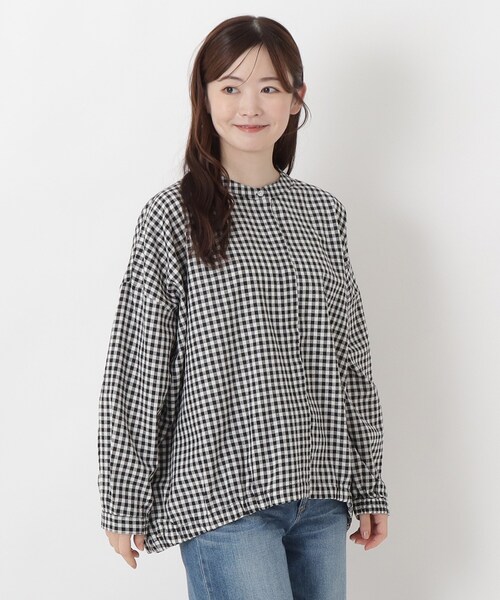 one'sterrace(ワンズテラス)の「麻混裾ギャザー ワイドシャツ(シャツ/ブラウス・レディース・その他/イエロー系9/アイボリー系8・02)」の1枚目の写真