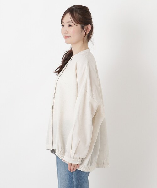 one'sterrace(ワンズテラス)の「麻混裾ギャザー ワイドシャツ(シャツ/ブラウス・レディース・その他/イエロー系9/アイボリー系8・02)」の5枚目の写真