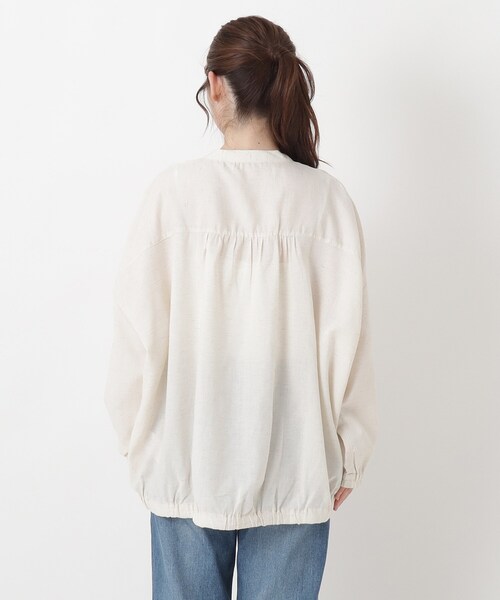 one'sterrace(ワンズテラス)の「麻混裾ギャザー ワイドシャツ(シャツ/ブラウス・レディース・その他/イエロー系9/アイボリー系8・02)」の6枚目の写真