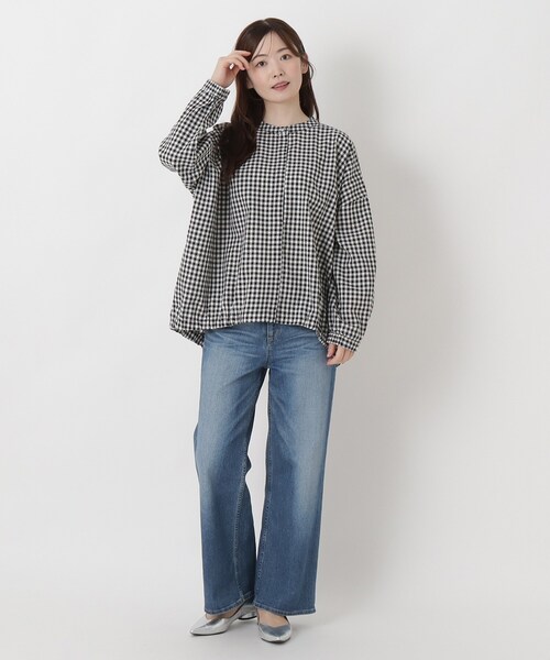 one'sterrace(ワンズテラス)の「麻混裾ギャザー ワイドシャツ(シャツ/ブラウス・レディース・その他/イエロー系9/アイボリー系8・02)」の12枚目の写真