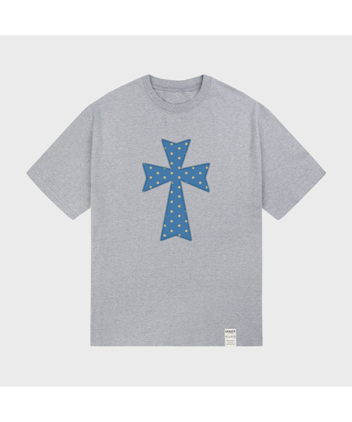 GRAVER（グレーバー）の「[ユニセックス]ドットクロス2 半袖Tシャツ_3カラー（Tシャツ/カットソー・レディース・ネイビー/ライトグレー/ホワイト・LARGE/SMALL/MEDIUM）」の2枚目の写真