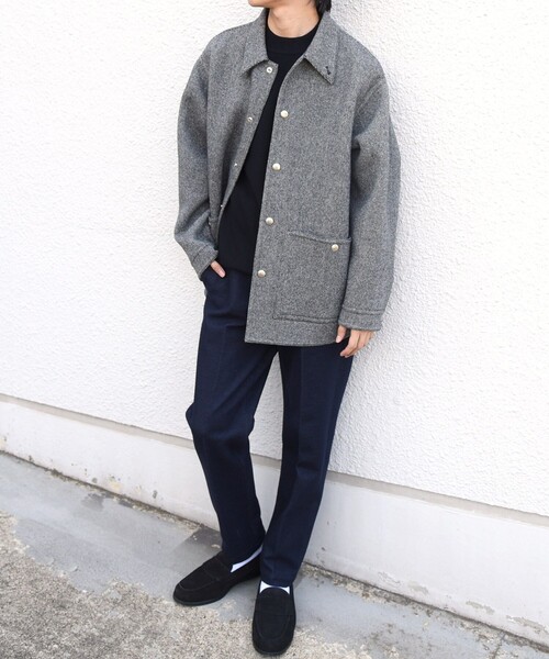 SHIPS any(シップス エニィ)の「フレンチ メリノ ウール リバー カバーオール◇(カバーオール・メンズ・グレー・X-LARGE/LARGE/MEDIUM)」の2枚目の写真