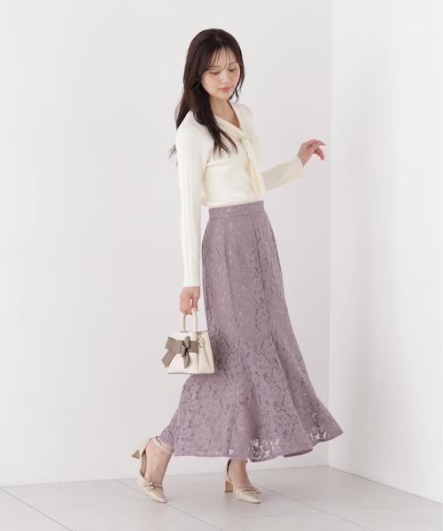 PROPORTION BODY DRESSING(プロポーションボディドレッシング)の「起毛レースマーメイドスカート / 1216220001(スカート・レディース・ホワイト系その他/ブラウン系その他・MEDIUM/P/S/SMALL)」の2枚目の写真