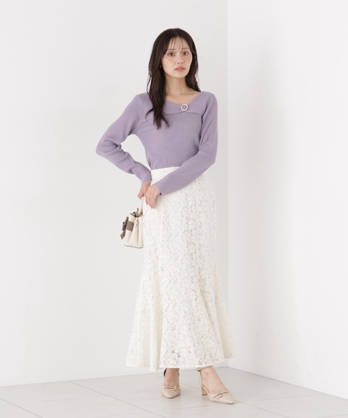 PROPORTION BODY DRESSING(プロポーションボディドレッシング)の「起毛レースマーメイドスカート / 1216220001(スカート・レディース・ホワイト系その他/ブラウン系その他・MEDIUM/P/S/SMALL)」の9枚目の写真