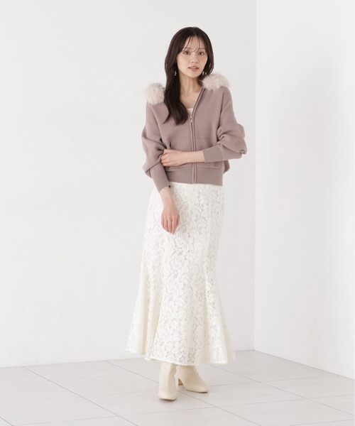 PROPORTION BODY DRESSING(プロポーションボディドレッシング)の「起毛レースマーメイドスカート / 1216220001(スカート・レディース・ホワイト系その他/ブラウン系その他・MEDIUM/P/S/SMALL)」の7枚目の写真