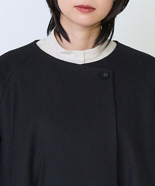 LOISIR(ロワズィール)の「ウールフラノベルテッドジャケット(ノーカラージャケット・レディース・ブラック/ブラウン・FREE)」の18枚目の写真