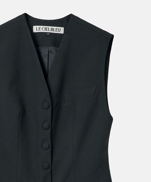 LE CIEL BLEU(ルシェルブルー)の「フィッテッドベスト / Fitted Vest(テーラードジャケット・レディース・ブラック・36)」の4枚目の写真
